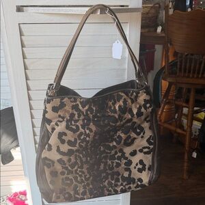 Coach Leopard Print Shoulder Bag - Brown, Black, and Tan
